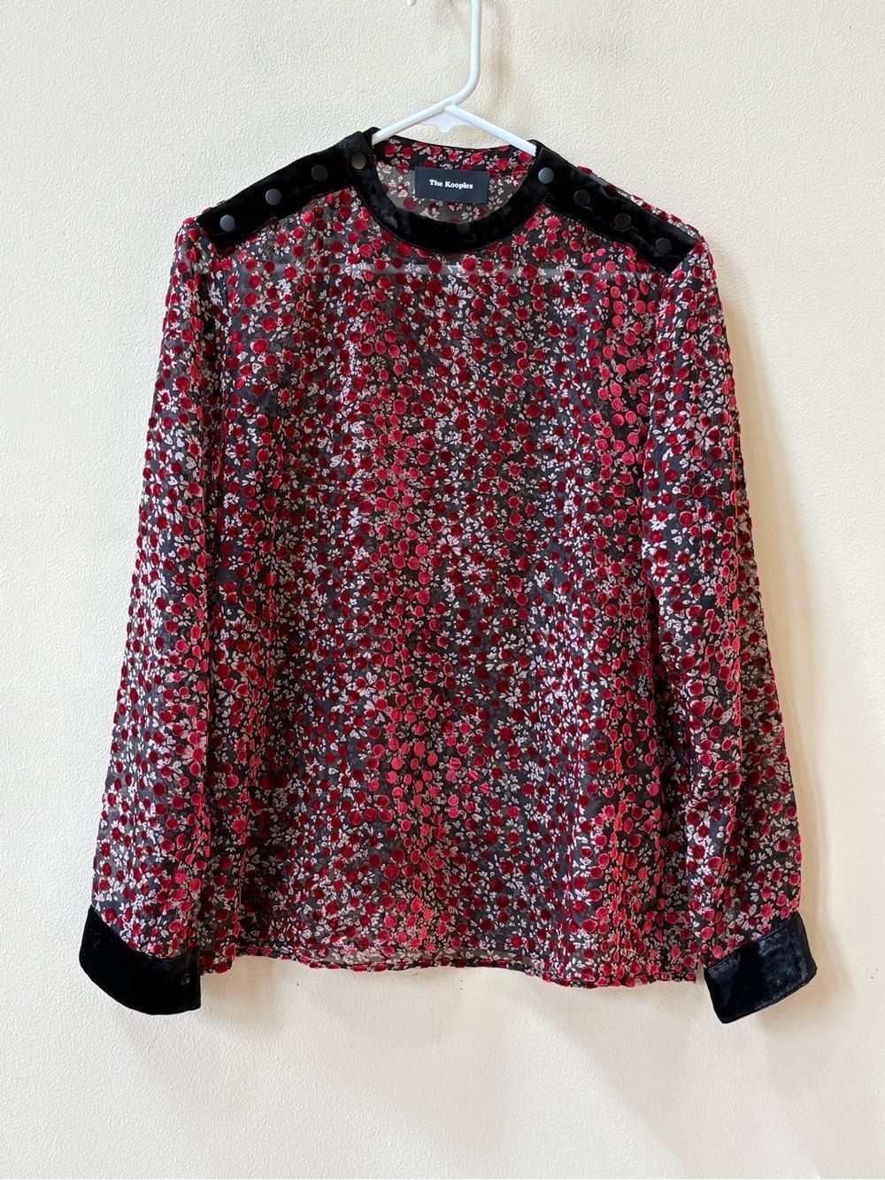 The Kooples Sheer Long Sleeve Top